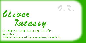 oliver kutassy business card