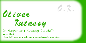 oliver kutassy business card